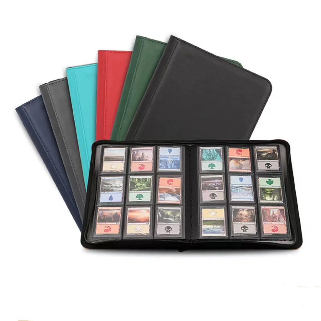 Amazon hot sell customized design OEM logo storage display album game card collection display book pu pockets trading card album