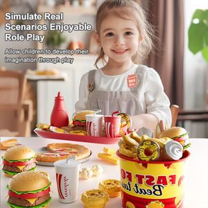 Jouets pour Enfants Cuisine Simulation Fast-Food Pizza Seau Familial Jouets Maisonnette Simuler Accessoires Fast-Food Set de Jeu de Rôle - Product Image 3