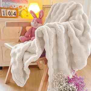 Couverture blanche, couvertures et jetés doux moelleux-Couverture en polaire floue, petite couverture mignonne en peluche, 30x40 pouces - Product Image 2