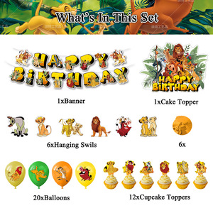 <span class=keywords><strong>Lion</strong></span> King Simba thème fête décorations joyeux anniversaire bannière toile de fond pour enfants garçons fête d'anniversaire X0188 décor fournitures - Product Image 2