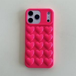 Funda de Teléfono TPU Suave con Diseño de Corazón 3D a Todo Color, Estilo Coreano, para iPhone 17 Air Pro Max 16 15 13 12 Plus - Product Image 4