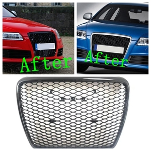 Griglia a nido d'ape stile <span class=keywords><strong>RS6</strong></span> adatta per <span class=keywords><strong>Audi</strong></span> A6 C6 <span class=keywords><strong>RS6</strong></span> 05 ~ 11 - Product Image 1