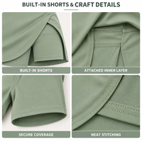 Robe de tennis personnalisée pour femmes, demi-zip, sans manches, avec short intégré pour les compétitions de tennis