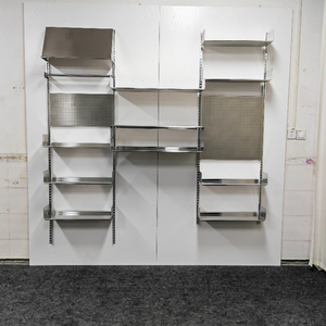 Rak Dinding Stainless Steel Custom, Rak Mengambang Logam Brushed untuk Dekorasi Interior Kafe, Kantor, dan Rumah - Product Image 1
