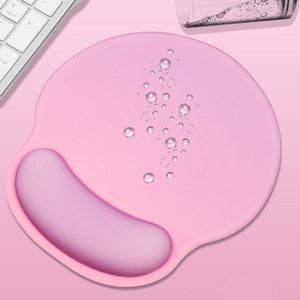 Alfombrilla de ratón de gel de silicona redonda bonita púrpura de diseño personalizado con soporte de reposamuñecas para ordenador portátil y oficina - Product Image 5