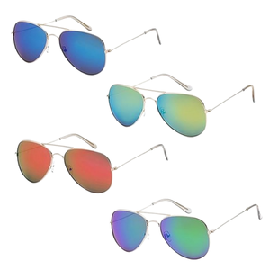 男女航空太阳镜UV400防护镜片和轻质金属飞行员框架太阳镜 - Product Image 1