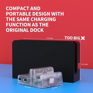 LED Version Clear AiryDocky DIY Kit <b>Replacement</b> Shell Case with IR <b>Remote</b> <b>Control</b> for Nintendo Switch & Switch OLED Dock - Product Image 3