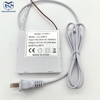 Miroir LED intelligent DC12V 24W avec interrupteur tactile, anti-buée, variateur d'intensité, double bouton de commande, alimentation intégrée pour miroir de salle de bain 2A