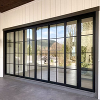 Portes françaises en aluminium, portes extérieures pour maisons, porte en verre trempé, isolation thermique pour jardin, cour, chambre, véranda