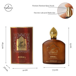 Sophyzen Premium 100ml Eau de Parfum Oud AL Sultan Floral Bois de Santal Vanille Inspire Parfum Unisexe Longue Durée en Flacon Vaporisateur - Product Image 2