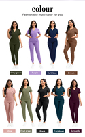 Ensemble de tenues médicales tendance 2026 pour femmes : Blouse et pantalon jogger anti-plis, uniforme d'hôpital lavable