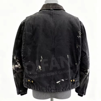 Fabricant de streetwear éclaboussures de peinture, vêtements de travail d'hiver en toile de canard en sergé de coton, vestes de camionneur Detroit Work Bomber pour hommes