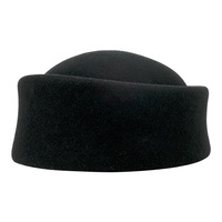 Topi Pramugari A302 100% Wol, Topi Fedora, Topi Pillbox untuk Perjalanan Luar Ruangan dan Acara Formal