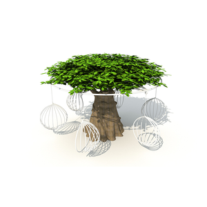 Set <span class=keywords><strong>Altalena</strong></span> <span class=keywords><strong>a</strong></span> Tema Albero per Esterni, in Acciaio Zincato, Design Naturale, Sedute <span class=keywords><strong>a</strong></span> <span class=keywords><strong>Gabbia</strong></span> Sferica per Parchi, Scuole e Parchi Giochi - Product Image 1