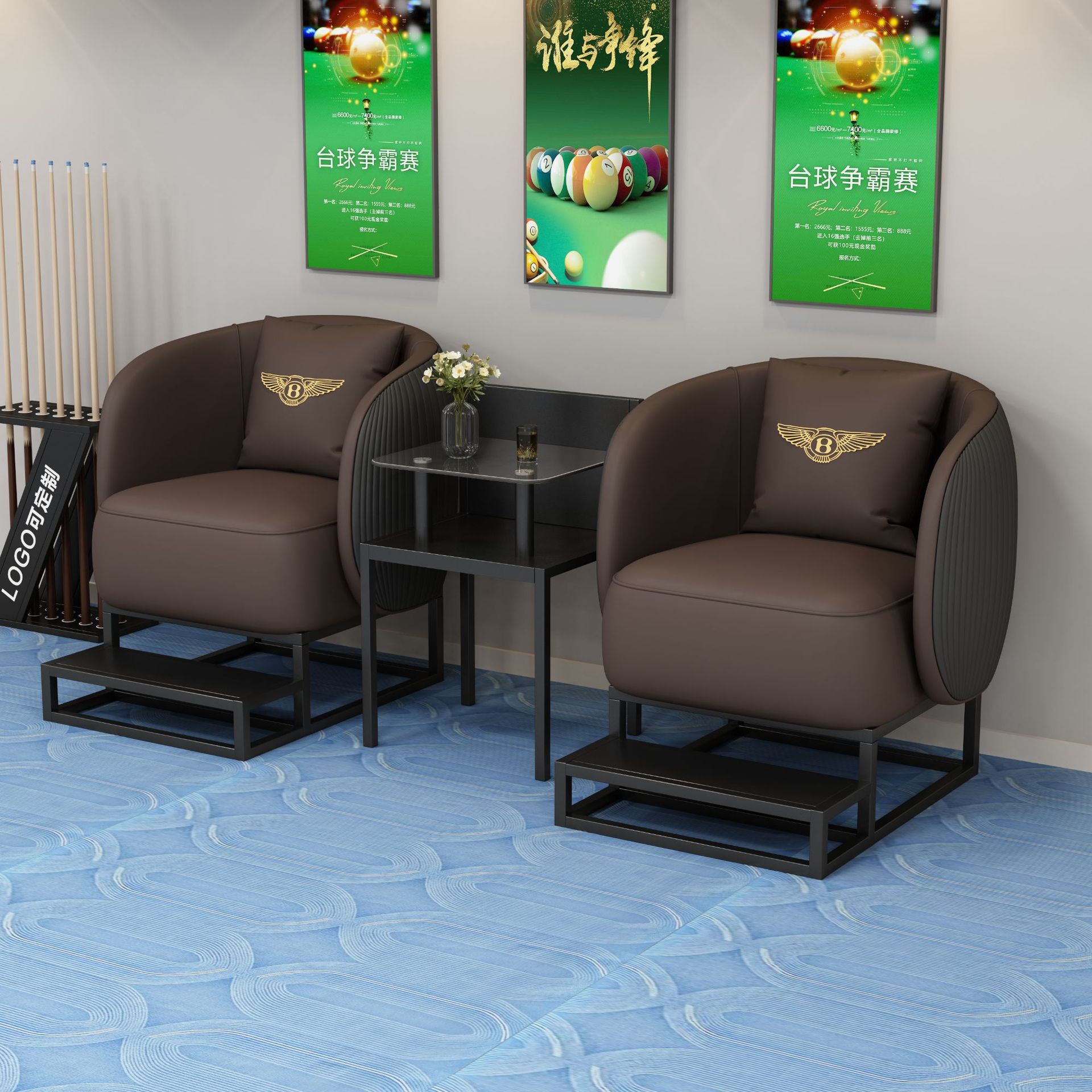 11 Mesa de centro de cristal (marrón)