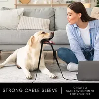 Protection améliorée des câbles pour animaux de compagnie, gaine de câble à boucle et crochet, style fermeture éclair flexible avec gestion des crochets, ruban en nylon à motif