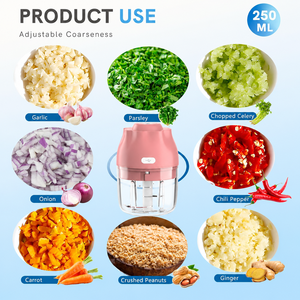 Mini hachoir électrique sans fil pour ail, résistant à l'usure, avec bol en PCTG, pour cuisine, aliments pour bébés et purées de fruits – Vente en gros - Product Image 3