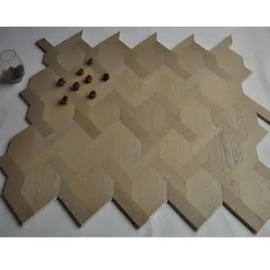 2021新设计六角拼花地板工程白橡木木地板