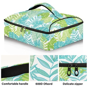 Bolsa Térmica para Transportar Comida con Diseño Hawaiano Personalizado, con Flores Tropicales y Palmeras, para Picnic y Actividades al Aire Libre - Product Image 2