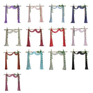 70*600cm <span class=keywords><strong>mariage</strong></span> décoration arc rideaux tissu transparent Tulle rideau drapé toile de fond fête fournitures maison draperie décor - Product Image 3