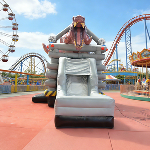 Nouveau design QIYI PVC, château gonflable avec toboggan, garantie 3 ans, installation facile, parc de jeux gonflables commercial sur le thème des dinosaures - Product Image 1