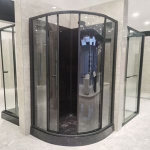 Hiện đại vuông rõ ràng Kính trượt Màn hình tắm với chải khung phòng tắm thùng - Product Image 6