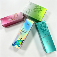 Boîte à cartes laser en papier or et argent, emballage personnalisé avec impression de logo pour masque facial cosmétique et produits de beauté