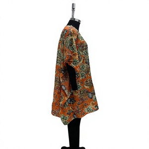 <b>Vintage</b> Floral Print Casual <b>Dress</b> Loose Fit Short Sleeve Orange Summer <b>Dress</b> - Product Image 2