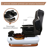 Fauteuil de pédicure électrique de luxe avec cuvette en fibre de verre pour salon de manucure, fauteuil SPA pour les pieds inclinable à jets magnétiques, éclairage LED