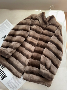 Cappotto Elegante Stile Coniglio-Volpe, Caldo Cappotto Invernale a Maniche Lunghe in Vera <span class=keywords><strong>Pelliccia</strong></span> di <span class=keywords><strong>Castoro</strong></span> per Donne - Product Image 1
