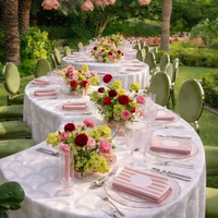 Nappe ronde moderne tissée pour banquet de mariage, en tissu jacquard blanc, pour décoration d'événements en extérieur