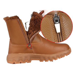 Men's Winter Wool Snow <b>Boots</b> Thickened Warm Waterproof Leather Fur Mid Heel For Northeast China - Product Image 4