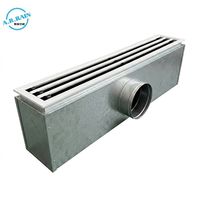 Boîtier de plénum à grille linéaire HVAC à 3 fentes L=1200MM - Chambre à air en acier galvanisé durable pour la réduction du bruit