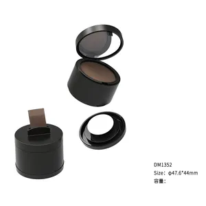 3.5克发际线阴影粉末罐小巧紧凑的设计，带有圆形粉扑和镜面side角成型粉末盒