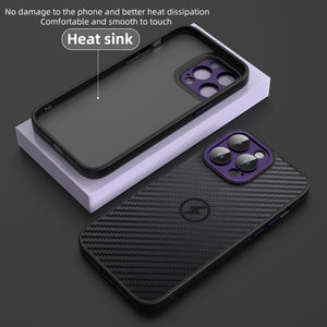 เคสโทรศัพท์แม่เหล็กคาร์บอนไฟเบอร์ผสมโลหะหรูหราสำหรับ <span class=keywords><strong>iPhone</strong></span> <span class=keywords><strong>14</strong></span>/<span class=keywords><strong>14</strong></span> Plus/<span class=keywords><strong>14</strong></span> <span class=keywords><strong>Pro</strong></span>/<span class=keywords><strong>14</strong></span> <span class=keywords><strong>Pro</strong></span> Max ป้องกันกล้องแบบโฟกัสพิกเซล 100% - Product Image 3