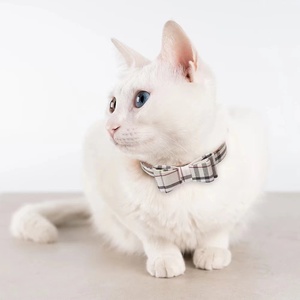 Kalung dan Tali Anjing Berbahan Lembut Motif Kotak-kotak Klasik untuk Hewan Peliharaan, Set Kalung dan Tali Anjing Kucing, Set Bandana Kucing - Product Image 2