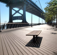 Planches de terrasse en bois composite WPC modernes, imperméables, à grain de bois, pour l'extérieur, panneaux de revêtement de sol en bois dur massif