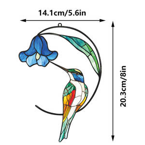 Decoración de Pared de Hierro de Doble Cara <span class=keywords><strong>Estilo</strong></span> Pastoral, Colgante Doble con Diseño de Flores y Pájaros para Hogar, Jardín o Villa - Product Image 5