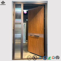 Porte d'entrée double Porte extérieure en acier avec serrure commerciale moderne