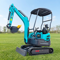 Mini-excavatrice compacte de 1,5 tonne avec une bonne capacité de franchissement pour les sols meubles et les pentes