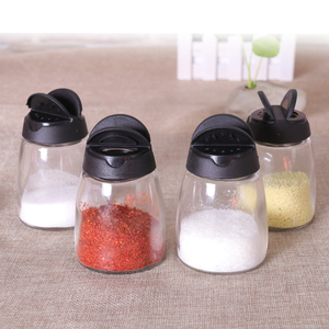 원추형 조미료 유리 향신료 항아리 세트 셰이커 및 라벨 향신료 용기 플립 상단 뚜껑 - Product Image 4