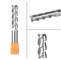 Fraise à queue en carbure 3 dents pour aluminium, à coupe ascendante, pour usinage CNC de l'aluminium, queue de 1/2 pouce, 4 pouces