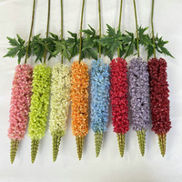 PPS Promo Panas Bunga Delphinium Sutra Buatan Tangkai Tunggal 108cm Bunga Delphinium Warna-warni untuk Dekorasi Pernikahan dan Rumah