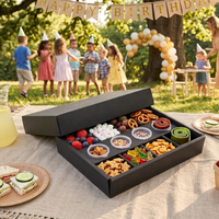 Caja de catering al por mayor con tapa y compartimentos divididos, ideal para llevar y fiestas