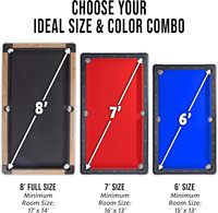 Table de billard GoSports 6-8 pieds, pas de montage, choisissez votre couleur, portable, matériau synthétique, comprend un jeu complet de billes, 2 queues, craie