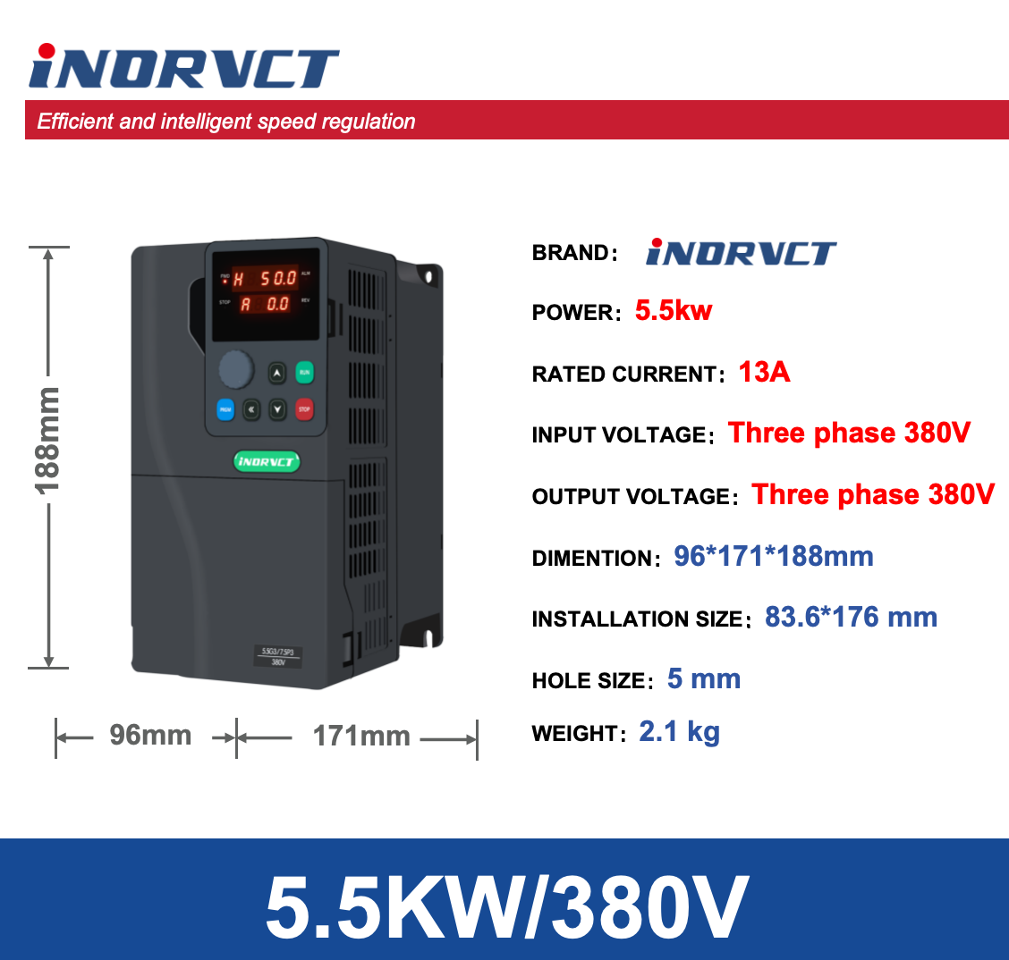 5.5kw/7.5hp 380V 3Phase