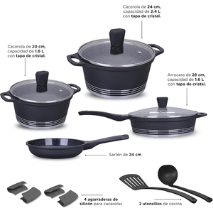 High Quality Modern White Ceramic Coated Pot <b>Pan</b> Glass <b>Lids</b> Soft Touch Handles Non-Stick 9 Piece Die Cast Aluminum Cookware Set - Product Image 2