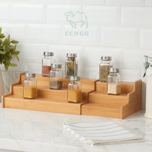Bamboo 3 Tier Expandable Waterproof Modern <b>Spice</b> Rack High Quality <b>Spice</b> <b>Holder</b> for Kitchen Use - Product Image 1