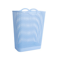 Panier à linge rectangulaire portable en plastique PP de luxe léger, écologique, anti-poussière, pour vêtements sales, blanc, 45x23x55cm
