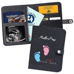 Funda de pasaporte de maternidad de fieltro de alta calidad para mujer embarazada alemana, almacenamiento de imagen de ultrasonido, tarjeta de salud y registro de maternidad - Product Image 1